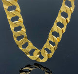 Satin Diamond Cut Double Sided Link Necklace (28"/123.3gr/10kt)