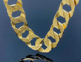 Satin Diamond Cut Double Sided Link Necklace (28"/123.3gr/10kt)