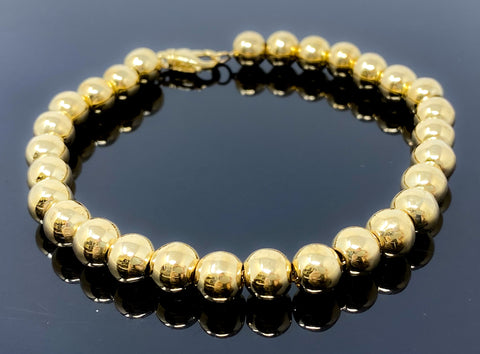 Ball Bead Link Bracelet (9.5"/48g/10kt)