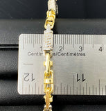 Greek & Mariner Two Tone Link Necklace  (26"/75.2gr/10kt)