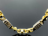 Greek & Mariner Two Tone Link Necklace  (26"/75.2gr/10kt)