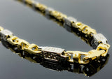 Greek & Mariner Two Tone Link Necklace  (26"/75.2gr/10kt)