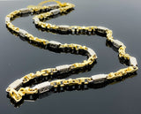 Greek & Mariner Two Tone Link Necklace  (26"/75.2gr/10kt)