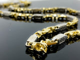 Greek & Mariner Two Tone Link Necklace  (26"/75.2gr/10kt)