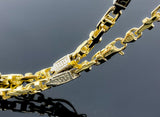 Greek & Mariner Two Tone Link Necklace  (26"/75.2gr/10kt)