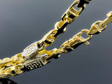 Greek & Mariner Two Tone Link Necklace  (26"/75.2gr/10kt)